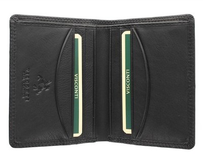 Visconti Heritage Collection Harley Compact Bi-Fold Leather One Size, Black 