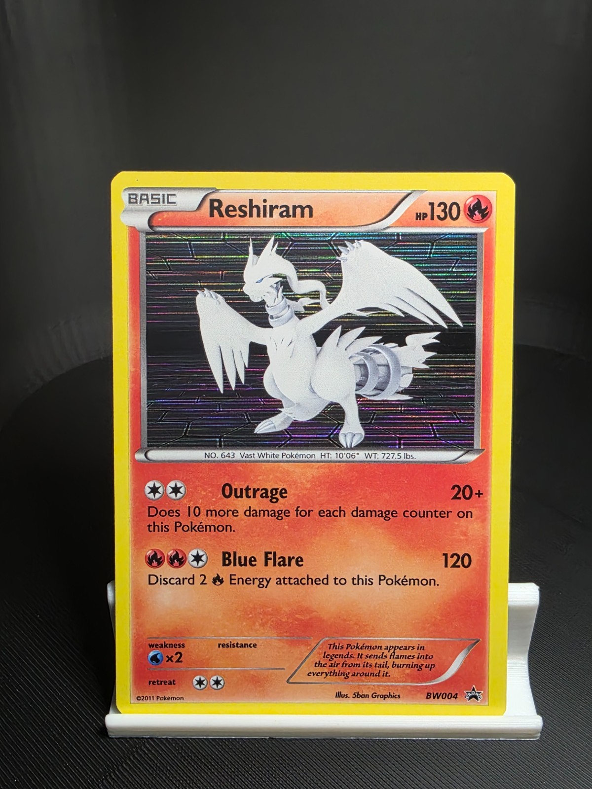 Reshiram BW004 Holo Promo Black And White Promo Pokemon Lightly Played