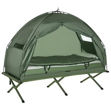 Outdoor 1 Person Folding Dome Tent Hiking Camping Bed Cot W/ Sleeping Bag New