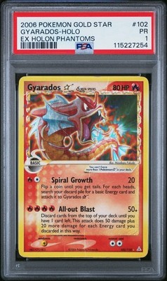PSA 1 Pokemon Gyarados Gold Star 102/110 EX Holon Phantoms Ultra