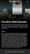 Shutterfly 8X11 WALL CALENDAR Exp 2/1/26 TL3Q