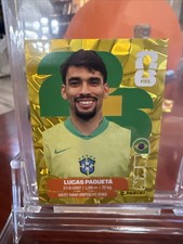 2026 Panini World Cup Soccer Online Exclusive Gold Crumple Lucas Paqueta BRA 9