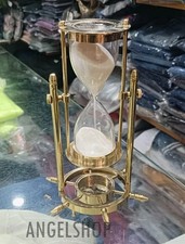 Vintage Brass Sand Timer Hourglass Nautical M...
