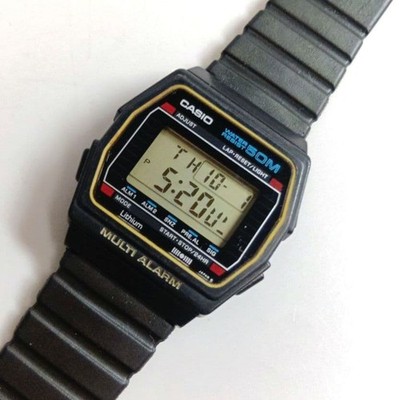 CASIO 181 W-17 Vintage 1980s Lithium Multi Alarm Digital Watch Rare Japan