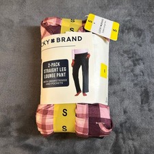 Lucky Brand 2-Pack Straight Leg Lounge Pants Drawstring Pockets Womens Small NWT