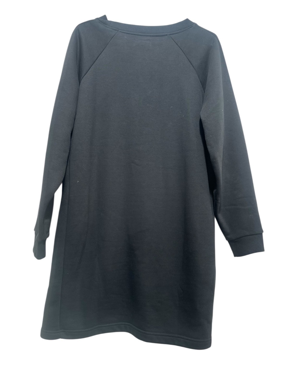 Pact Organic Cotton BLend Courtside Sweatshirt Dress Large Womens Black Fleece