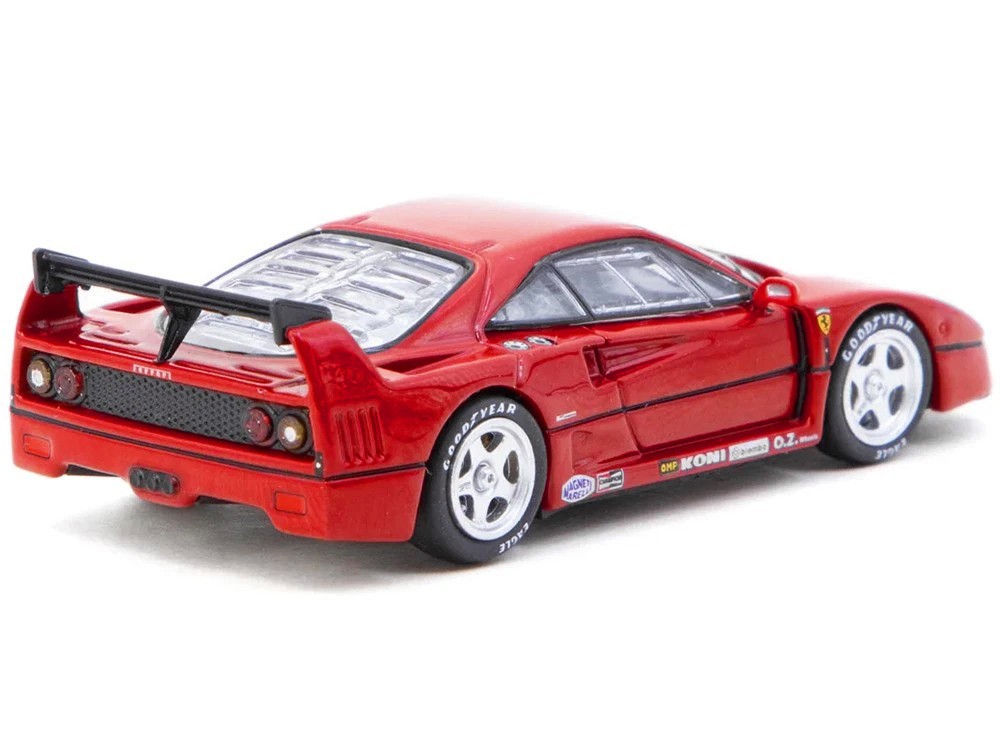 FERRARI F40 RED 1/64 DIECAST MODEL CAR BY TARMAC WORKS T64R-076