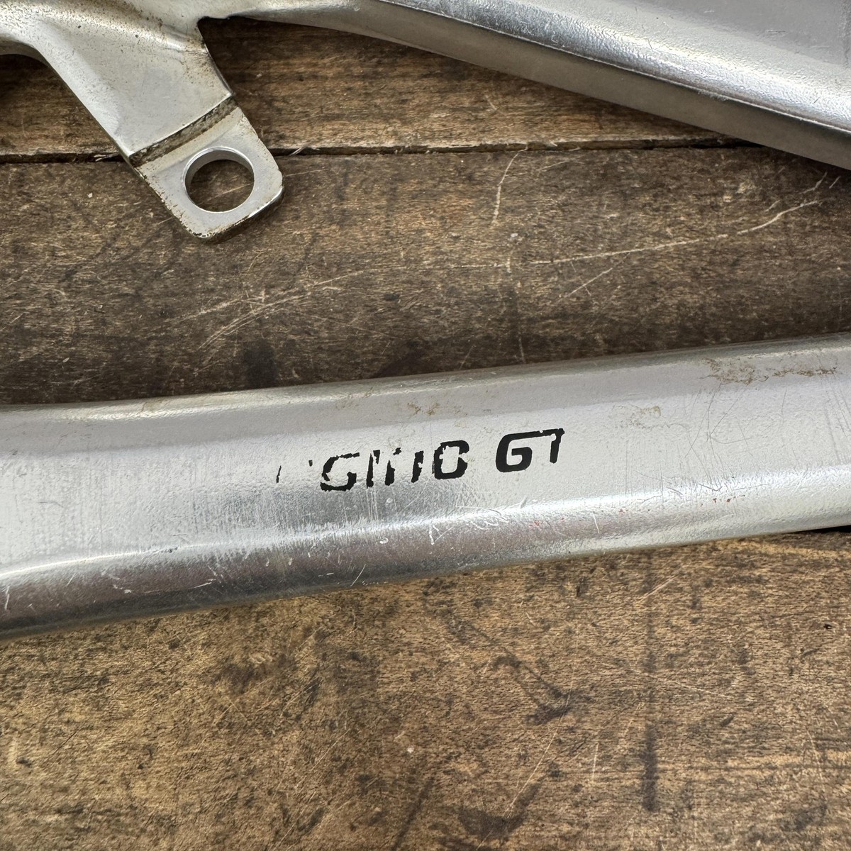 Vintage Sugino GT 165mm Crankset Square Taper 5-Bolt Silver Japan