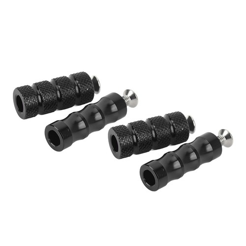 Black 2 Pair Motorcycle Brake Foot Peg CNC Process Plating Precise Fit For M6 - Picture 1 of 12
