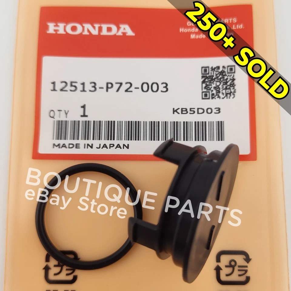Junta de tapón y sello original para tapa de leva Honda 12513-P72-003 en culata Foto 2 de 4