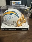 Derwin James Autographed Mini Football Helmet Blue Pen White Helmet Becket Auth