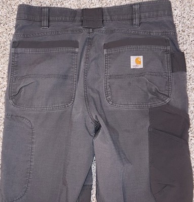 Carhartt Men's Rugged Flex Relaxed Fit Steel Multi-Pocket Cargo Pants Grey 32x34