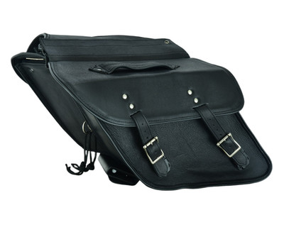 Motorcycle Leather No Stud Dyna Saddlebag Genuine Leather Heavy Duty