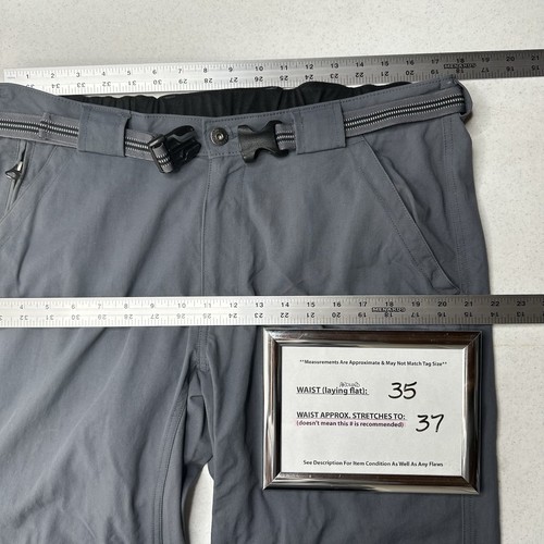 Duluth Trading Pants Mens L X 30 Dry On The Fly Belted Gray Hiking UPF Quick Dry - Picture 9 of 14