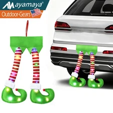Christmas Elf Legs for Car Trunk SUV with LED Lights Flashing Hanging Decor Gift