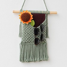 Macrame Wall Hanging Basket Decor - Boho Wall Basket Decor - Large Wall Art -...