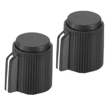 Potentiometer Knobs Plastic 13x15.5mm Control Knob Cap 6mm For Bass Black 2PCS