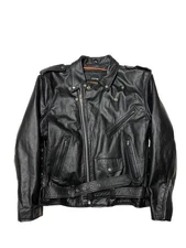 Milwaukee Leather Motorcycle Jacket Mens XL Black Punk Perfecto Belted Zip Liner