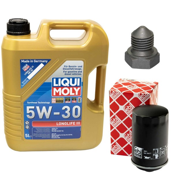 MotoröL Set 5W-30 5 Liter + ÖLfilter + Schraube FüR Audi A3 Cabriolet 1.8 2.0-image