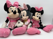 Disney Minnie Mouse Plush Lot Set of 3 Pink Polka Dot Dress Stuffed Toys