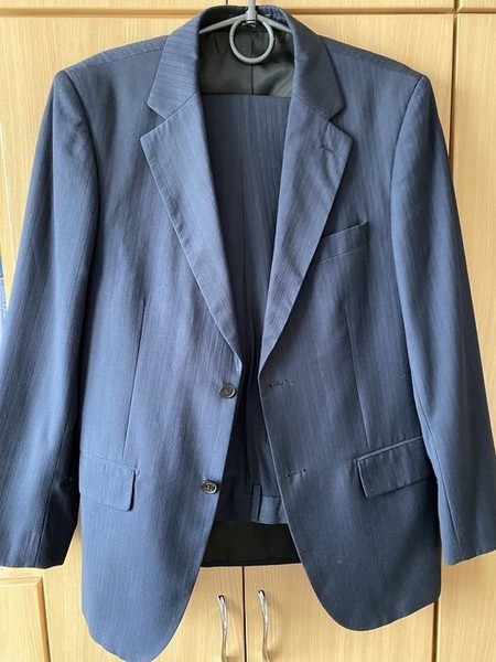 Men Brioni Suit Navy Wool Other