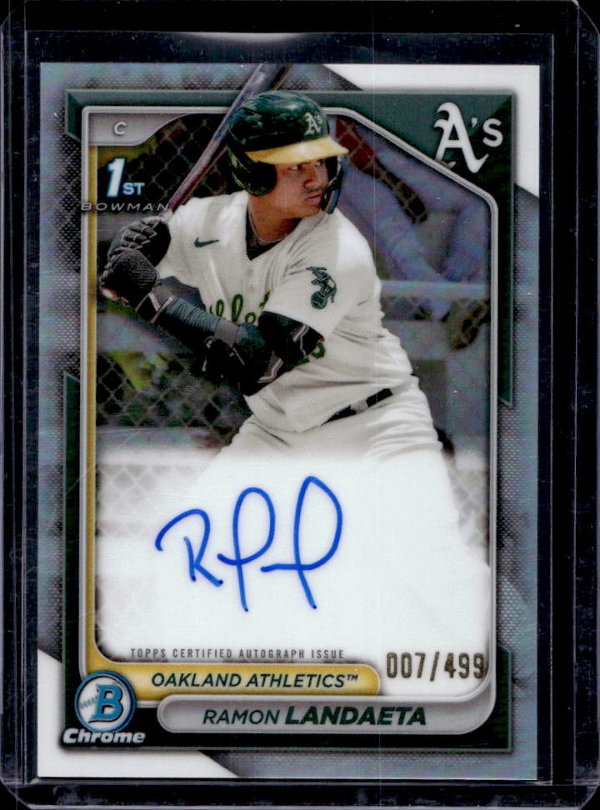 2024 Bowman Chrome Ramon Landaeta Auto Refractor 1st #7/499 Athletics