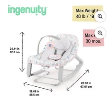 Ingenuity Keep Cozy 3-in-1 Vibrating Baby Bouncer, Rocker & Toddler Seat, Burst