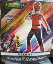 Red Power Ranger Halloween Costume Jumpsuit Kids Child Medium 8 9 10 FAST SHIP