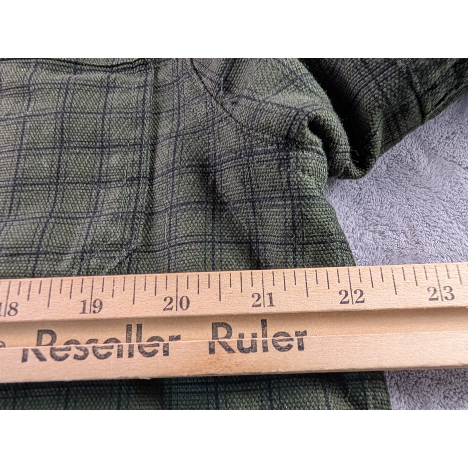 Duluth Trading Co Mens Green Plaid Lined Snap Front Shirt Jacket Medium Cotton image 7