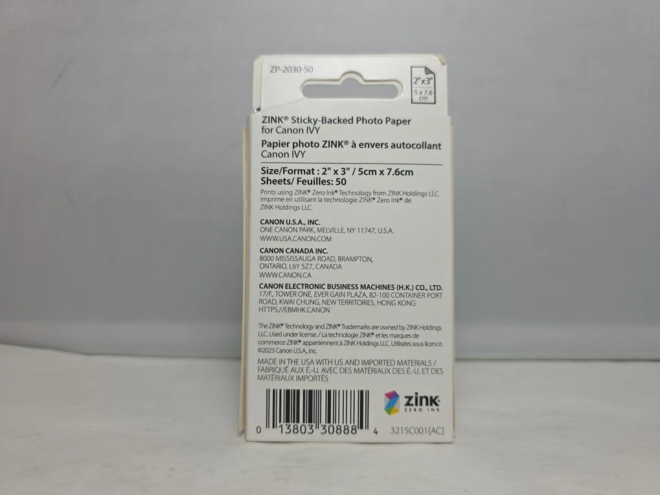 PE ZINK(TM) Photo Paper Pack (50-ct) Brand New Factory Sealed  - Image 3 of 4