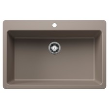 Blanco 443198 Liven SILGRANIT 33" Super Single Dual Mount Kitchen Sink - Truffle