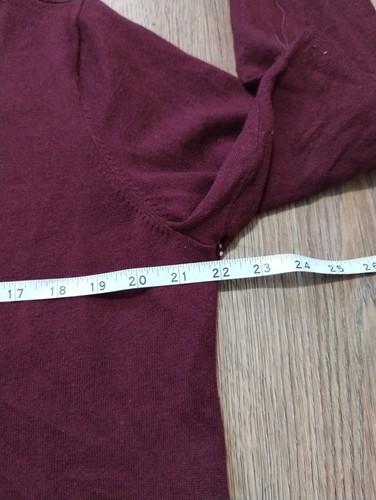 Loft Ann Taylor Gr. XL Lagenlook Burgund Pullover Mixed Media Sweater Top - Bild 7 von 11