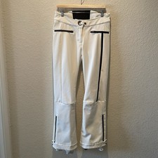 Obermeyer women ivory and black sleek/chic softshell lined snow/hiking/ski pants