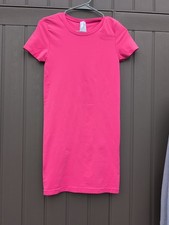 Fabletics Terry Short Sleeve Mini Dress Pink Women's Size Medium
