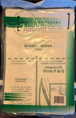 SOP Green Klean Style F & G Micro-Plus Vacuum Bags, 13 3 Packs Commercial Grade
