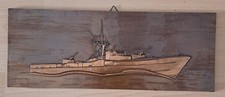 DDR NVA Marine Kupfer Bild Relief  5. Schnellboot Geschwader S-Storch