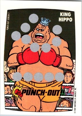 1989 Topps Nintendo #7 Punch-Out Screen 7 (King Hippo) Punch-Out!! Scratch-Offs