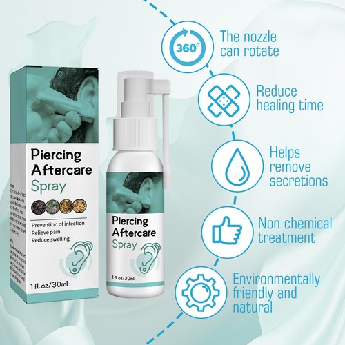 Spray de cuidado posterior para piercing de 30 ml - Niebla curativa para piercing, cuidado profesional - Imagen 7 de 12