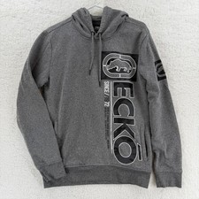 Ecko Unltd Hoodie Sweatshirt Mens Small Gray Pullover Logo Graphic Y2K Hip Hop
