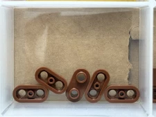 LEGO Parts - Reddish Brown Plate, Round 1 x 2 with Open Studs - No 35480 - QTY 5