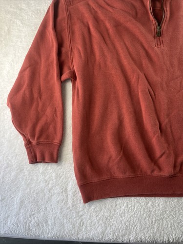 Tommy Bahama Sweater Mens Large Relax 1/4 Half Zip Pullover Rust Red Cotton - Picture 5 of 13