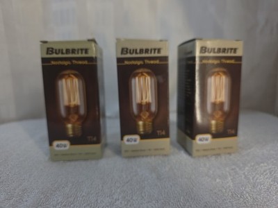 Only 3, Bulbrite Nostalgic Thread T14 40w Light Bulbs