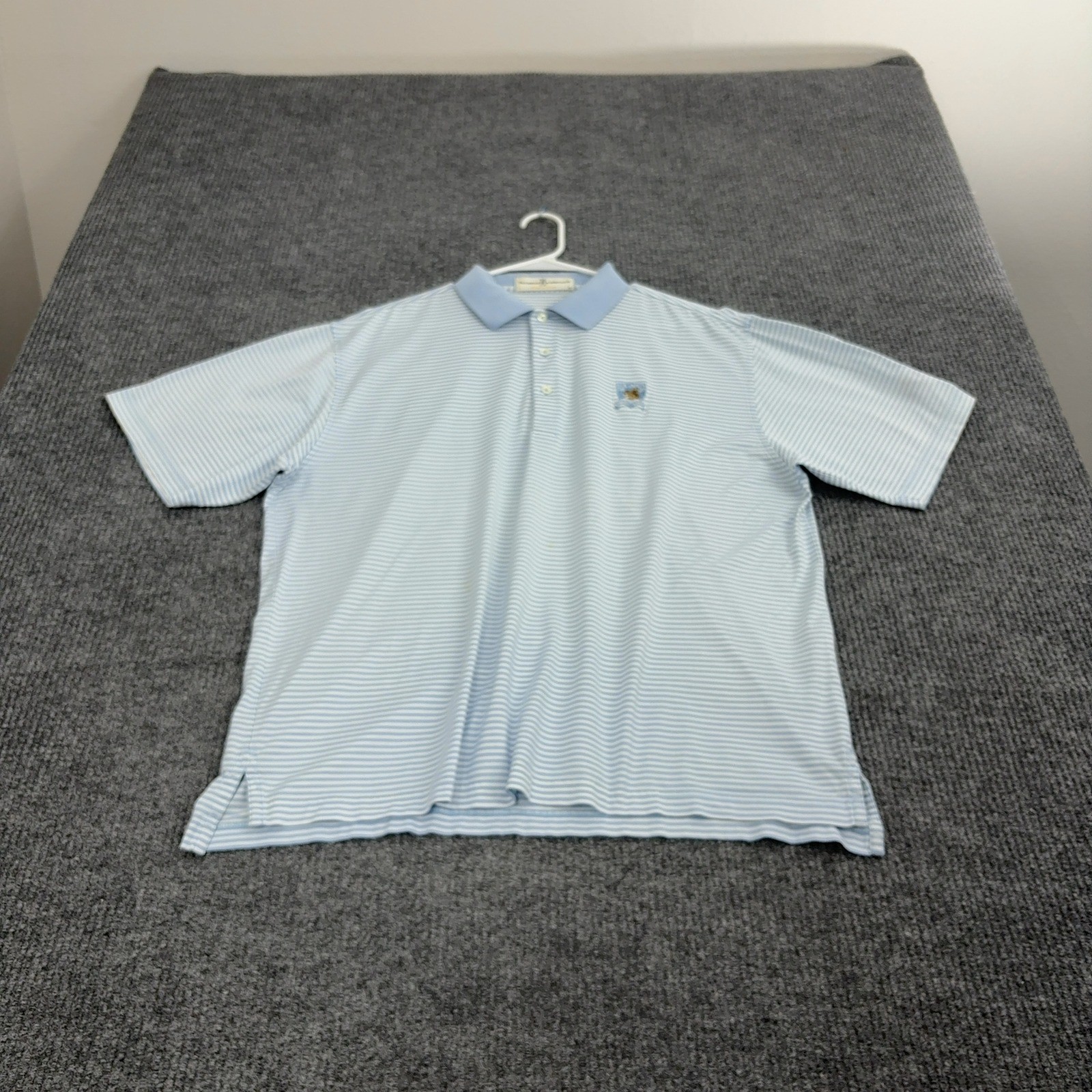 Oakmont US Open 2007 Fairway & Greene Polo Shirt Mens L Blue Cotton Striped Golf