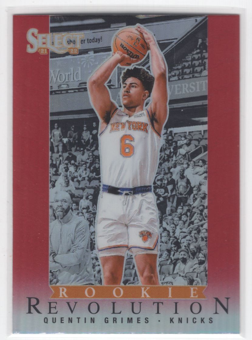 #8 2021-22 Select Rookie Revolution Silver Prizm Quentin Grimes Rookie New York