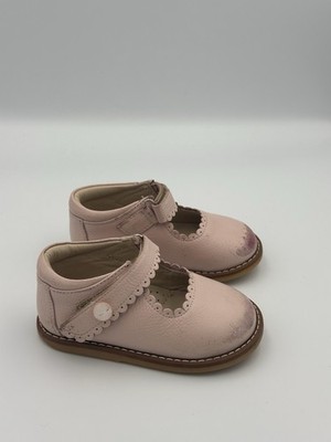 Elefanten Toddler Girls Pink Leather Shoes EU 21 US 6 Hook & Loop Casual Sneaker