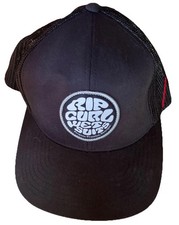 Rip Curl Surf Trucker Hat - Black Cap -Snap back - Wetsuit Iconic Patch