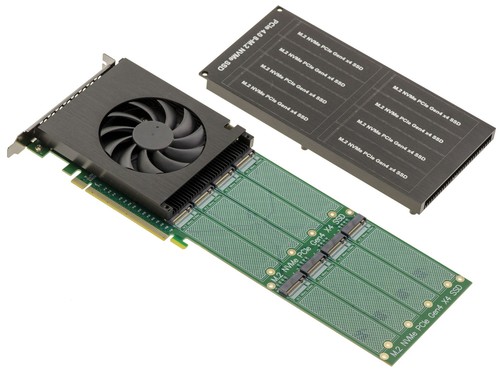 Carte PCIe 4.0 x16 pour 8 SSD M.2 NVMe CHIPSET Broadcom PEX88048 - 第 1/5 張圖片
