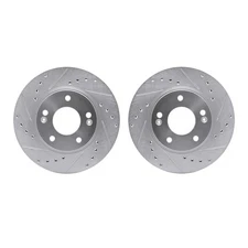 Dynamic Friction Company 7002-03013 Brake Rotors   Drilled & Slotted   Silver