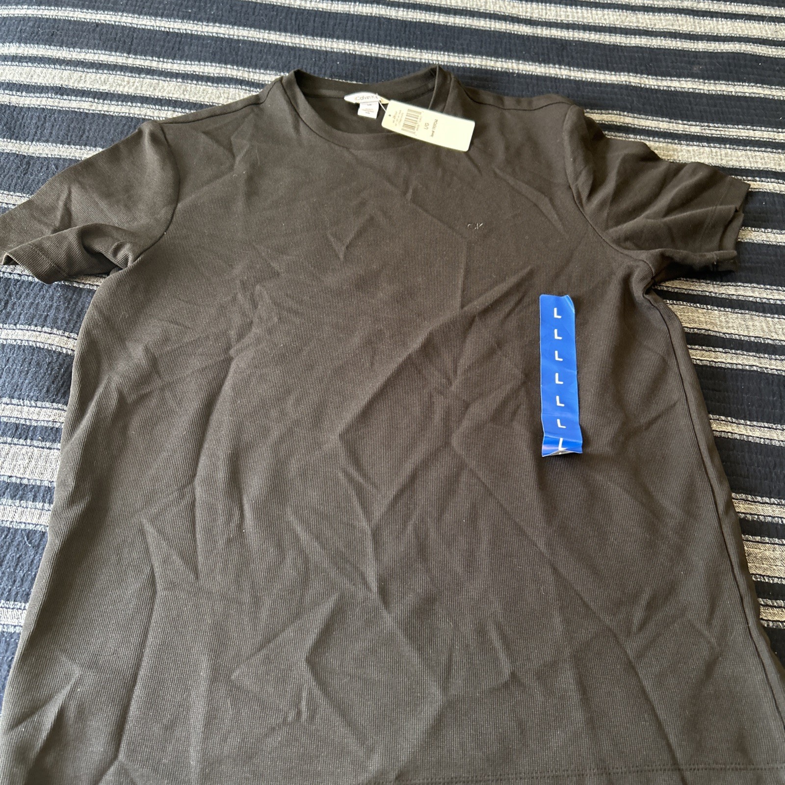 NWT CALVIN KLEIN MEN Smooth Cotton Monogram Logo T-Shirt size Large B2