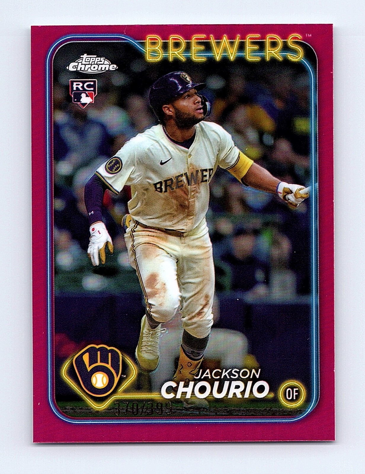 2024 Topps Chrome Update JACKSON CHOURIO Rookie Magenta Refractor /399 RC #USC18